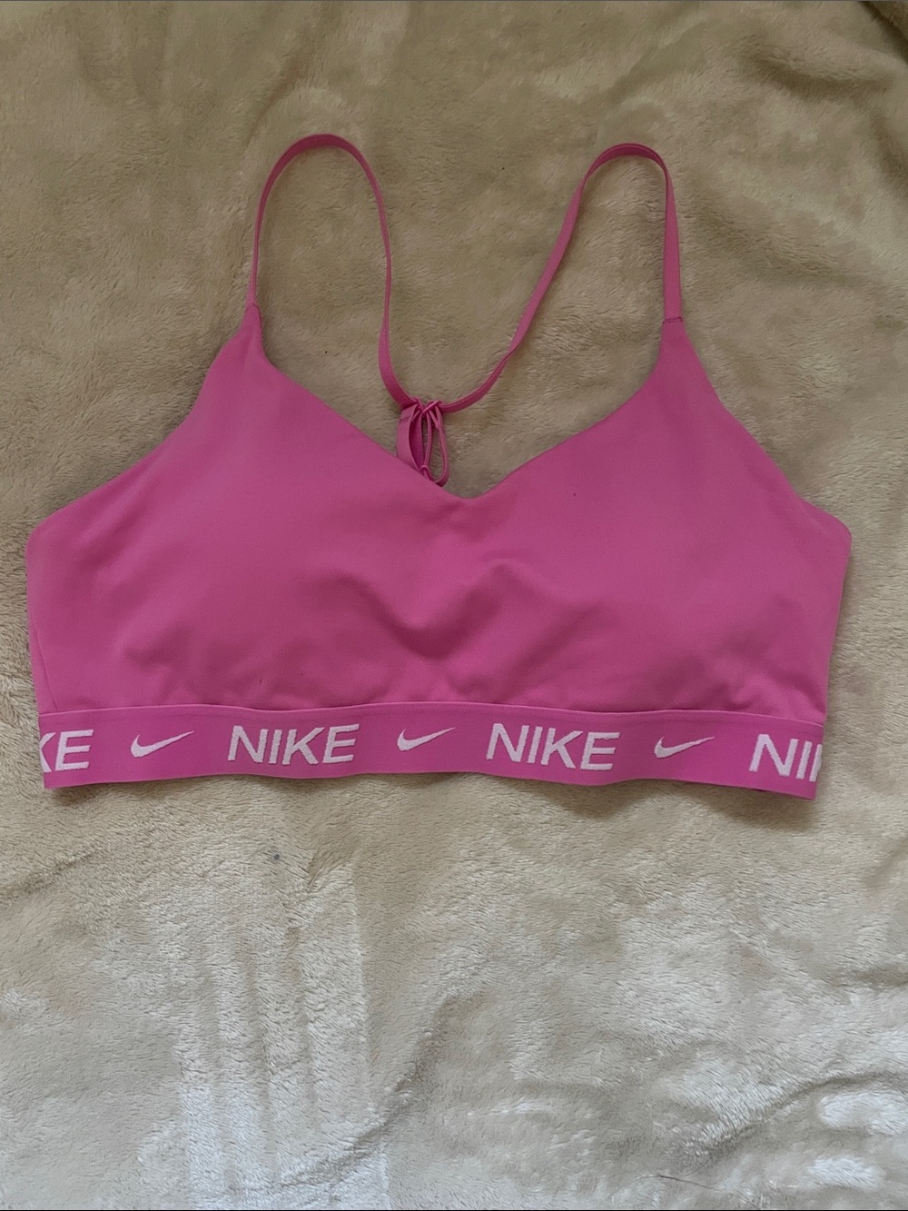 Nike Pink Sports Bralette with Logo Band